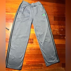 Adidas Grey Joggers with Green Logo